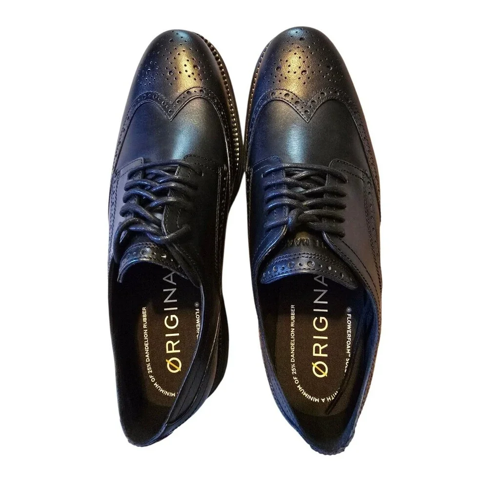 Cole Haan OG RMSTD Wingtip OX Men's Leather Lace-Up Oxford Shoes Black 12W